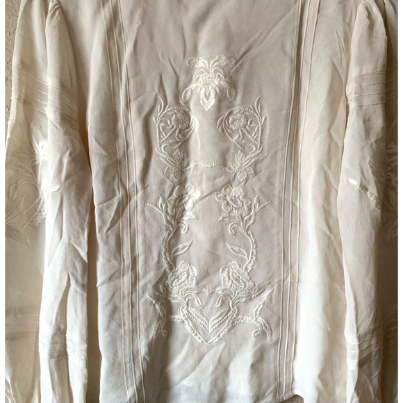 Reformation Cream Embroidered Blouse - Picture 6 of 11